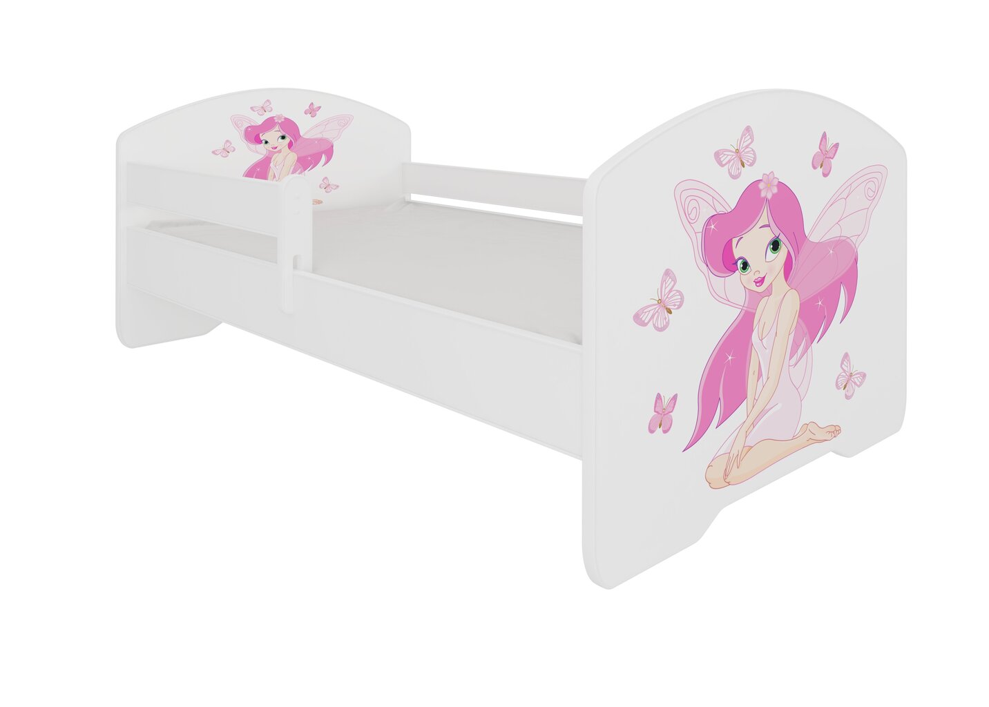 Lastevoodi Adrk Furniture Pepe Girl with wings, 80x160 cm, valge цена и информация | Lastevoodid | kaup24.ee