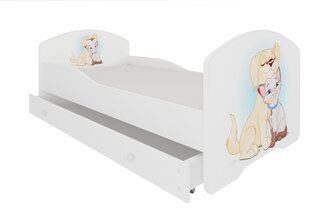 Детская кроватка Adrk Furniture Pepe dog and cat, 80х140 см, белый цвет цена и информация | Детские кровати | kaup24.ee