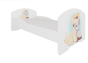 Lastevoodi Adrk Furniture Pepe dog and cat, 80x160 cm, valge цена и информация | Детские кровати | kaup24.ee