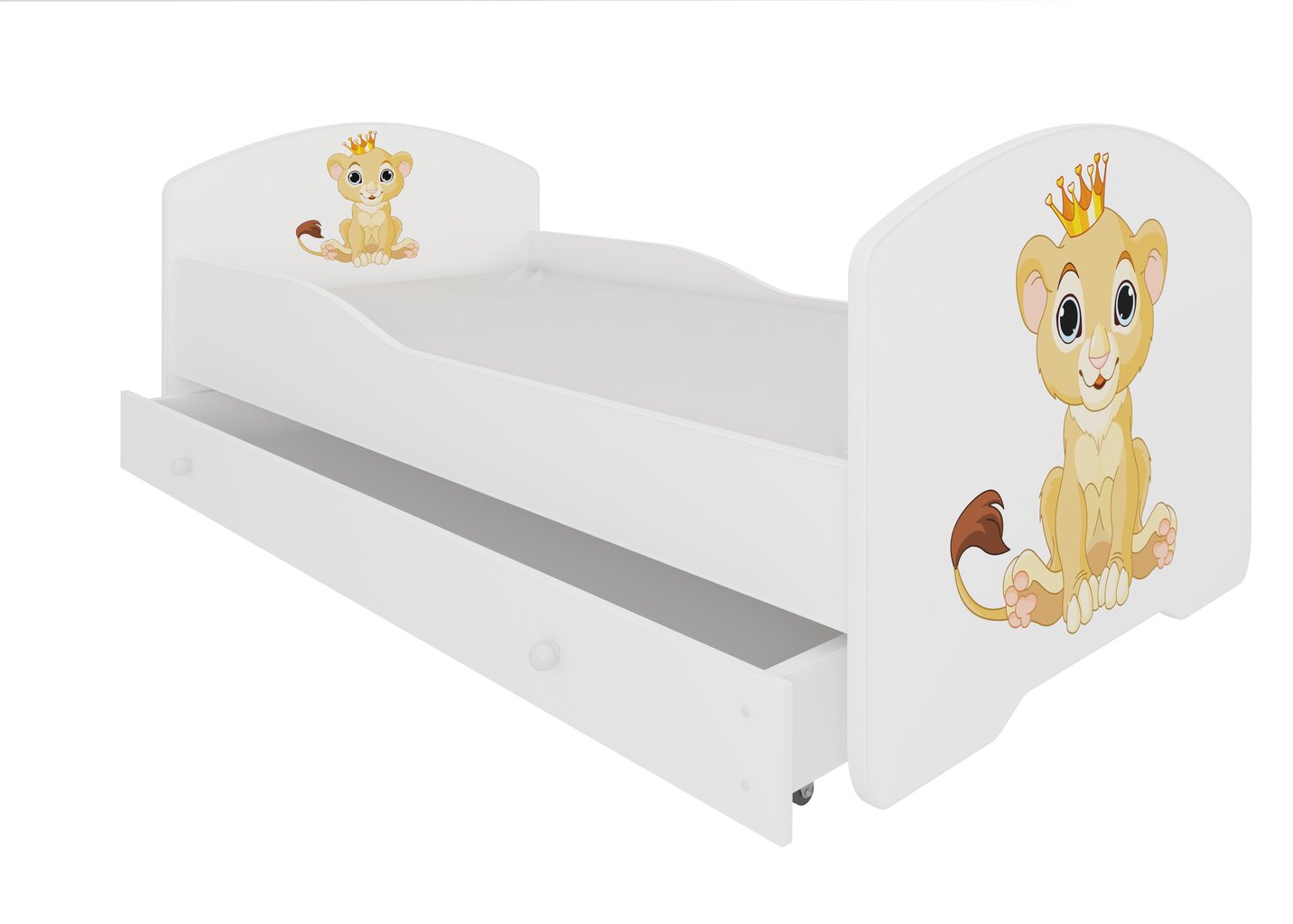 Lastevoodi Adrk Furniture Pepe Lion, 70x140 cm, valge hind ja info | Lastevoodid | kaup24.ee