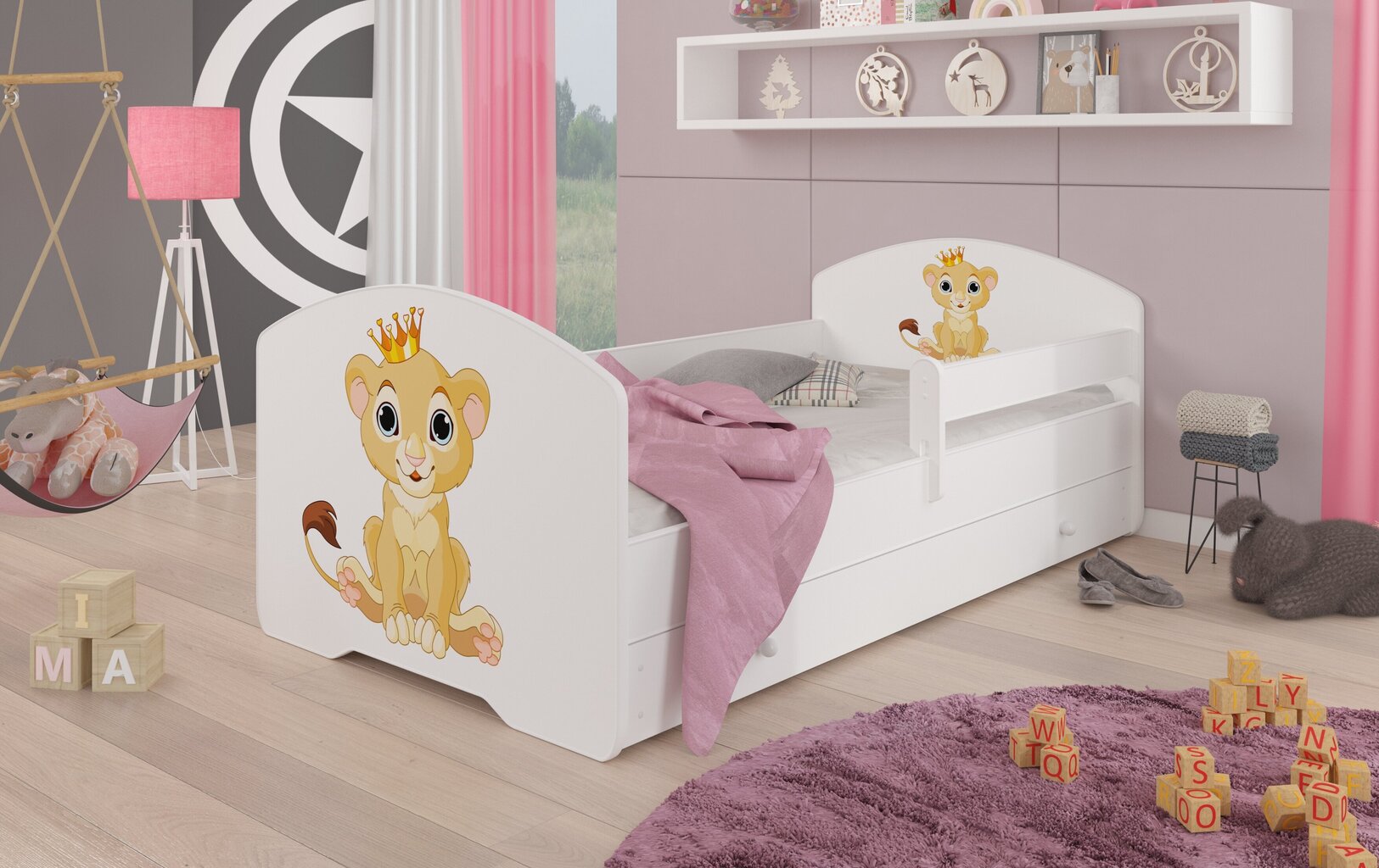 Lastevoodi Adrk Furniture Pepe Lion, 70x140 cm, valge hind ja info | Lastevoodid | kaup24.ee