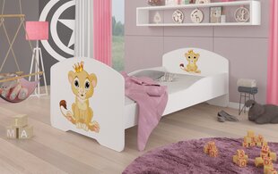 Детская кроватка Adrk Furniture Pepe Lion, 80x160 см, белого цвета цена и информация | Детские кровати | kaup24.ee