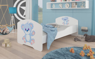 Детская кроватка Adrk Furniture Pepe blue Bear, 80x160 см, белый цвет цена и информация | Детские кровати | kaup24.ee