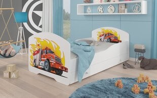 Lastevoodi Adrk Furniture Pepe Fire truck, 80x160 cm, valge hind ja info | Lastevoodid | kaup24.ee