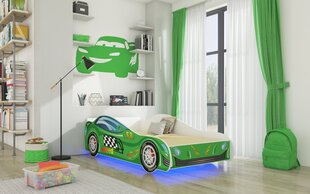 Детская кроватка Adrk Furniture LED Speed, 80х160 см, зеленый цвет цена и информация | Детские кровати | kaup24.ee