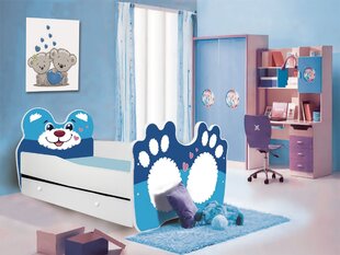 Lastevoodi Adrk Furniture Bear, 70x140 cm, sinine/valge цена и информация | Детские кровати | kaup24.ee