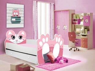 Lastevoodi Adrk Furniture Bear, 80x160 cm, roosa/valge цена и информация | Детские кровати | kaup24.ee