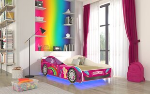 Lastevoodi Adrk Furniture Led Car, 80x160 cm, roosa цена и информация | Детские кровати | kaup24.ee