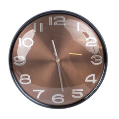 Настенные часы CLASSY D36см, коричневый/серебристый цена и информация | Часы | kaup24.ee