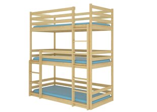 Кровать трехместная Adrk Furniture Tedro, 90х200 см, коричневая цена и информация | Детские кровати | kaup24.ee