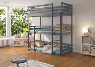 Кровать двухъярусная Adrk Furniture Tedro 90x200 см, серый цвет цена и информация | Детские кровати | kaup24.ee