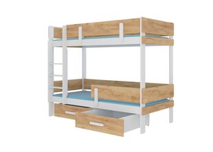 Кровать двухъярусная ADRK Furniture Etiona 90x200 см, белый/коричневый цвет цена и информация | Детские кровати | kaup24.ee