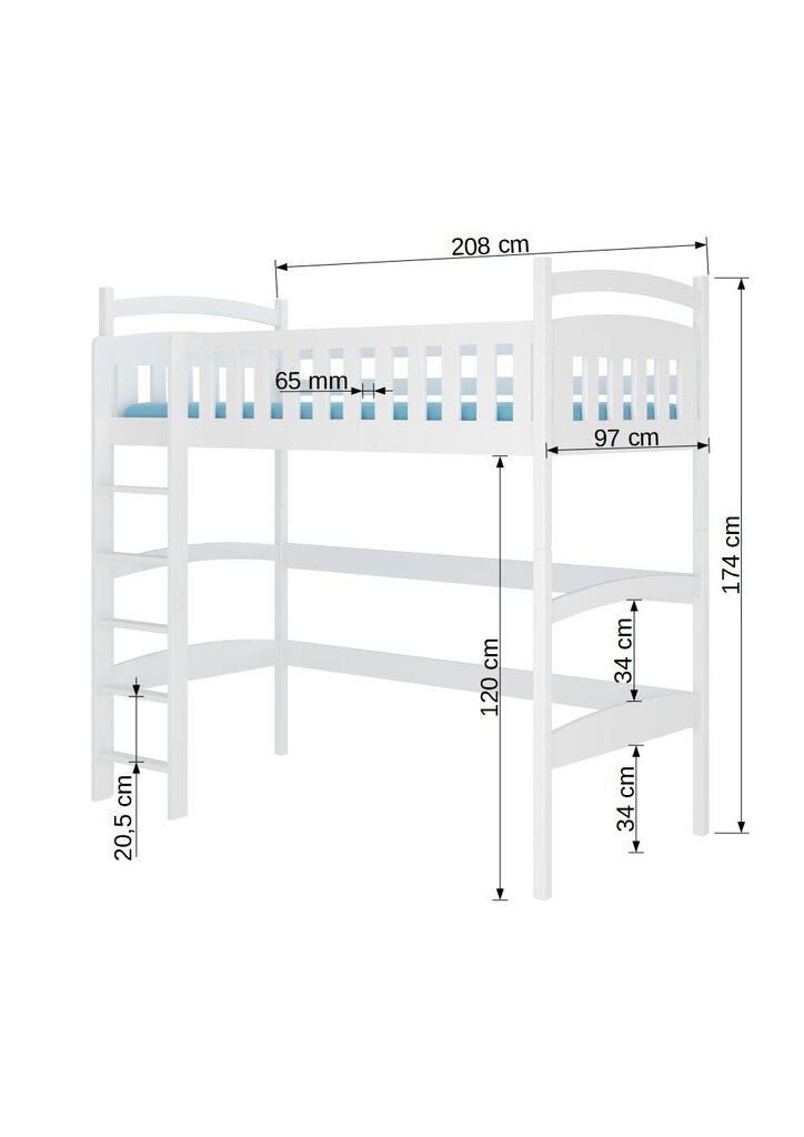 Narivoodi Adrk Furniture Miago, 90x200 cm, pruun цена и информация | Lastevoodid | kaup24.ee