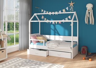 Кровать ADRK Furniture Otello 90x200 см с боковой защитой, белый цвет цена и информация | Детские кровати | kaup24.ee