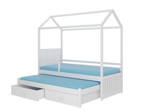 Voodi Adrk Furniture Jonasek koos küljekaitsega 90x200, valge цена и информация | Детские кровати | kaup24.ee