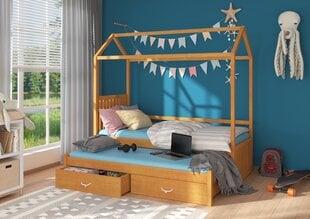 Voodi Adrk Furniture Jonasek, 90x200 cm, pruun цена и информация | Детские кровати | kaup24.ee