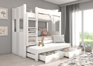 Narivoodi Adrk Furniture Artema koos madratsitega, 80x180 cm, valge hind ja info | Lastevoodid | kaup24.ee
