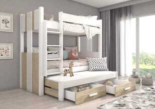 Кровать двухъярусная ADRK Furniture Artema 80x180 см, белый/коричневый цвет цена и информация | Детские кровати | kaup24.ee