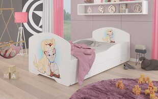 Детская кроватка Adrk Furniture Pepe dog and cat, 70х140 см, белого цвета цена и информация | Детские кровати | kaup24.ee