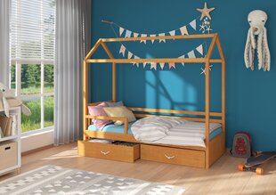 Кровать ADRK Furniture Rose 90x200 см с боковой защитой, коричневая цена и информация | Детские кровати | kaup24.ee