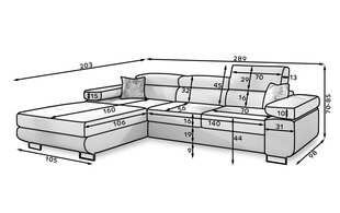 Pehme nurgadiivan Eltap Armando, hall цена и информация | Угловые диваны | kaup24.ee