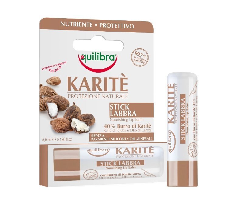 Toitev huulepalsam Equilibra Karite Protezione Naturale 5.5 ml цена и информация | Huulepulgad, -läiked, -palsamid, vaseliin | kaup24.ee