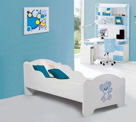 Lastevoodi Adrk Furniture Amadis Blue Bear, 70x140 cm, valge hind ja info | Lastevoodid | kaup24.ee