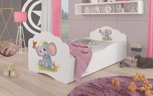 Детская кровать Adrk Furniture Casimo Elephant, 70x140 см, белого цвета цена и информация | Детские кровати | kaup24.ee