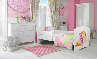 Lastevoodi Adrk Furniture Pepe Girl with unicorn, 80x160 cm, valge hind ja info | Lastevoodid | kaup24.ee