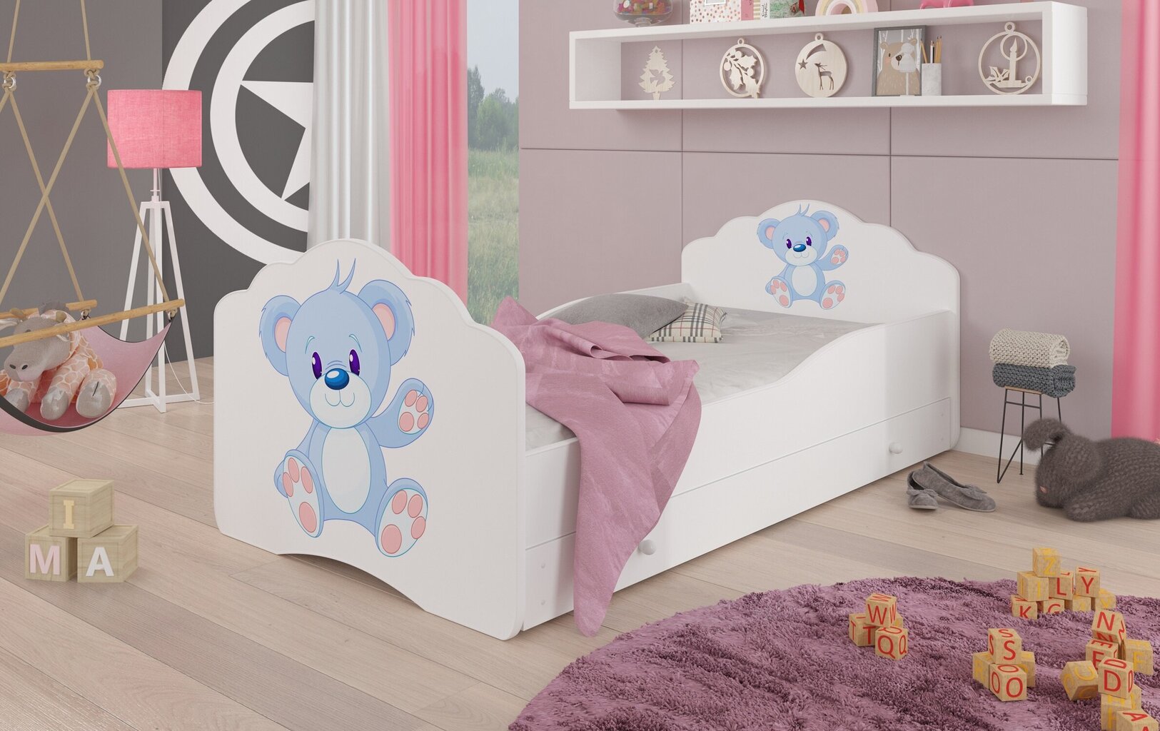 Lastevoodi Adrk Furniture Casimo Bear, 80x160 cm, valge hind ja info | Lastevoodid | kaup24.ee