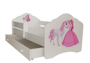 Lastevoodi Adrk Furniture Casimo Princess with horse, 70x140 cm, valge hind ja info | Lastevoodid | kaup24.ee