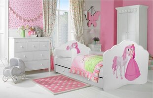 Детская кроватка Adrk Furniture Casimo Princess with horse, 70х140 см, белая цена и информация | Детские кровати | kaup24.ee