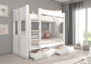 Кровать двухъярусная ADRK Furniture Arta с матрасом, 90х200 см, белый цвет цена и информация | Детские кровати | kaup24.ee