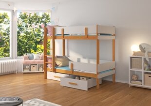 Двухъярусная кровать ADRK Furniture Etiona 80x180 см, серый/коричневый цвет цена и информация | Детские кровати | kaup24.ee