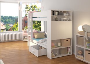 Кровать двухъярусная ADRK Furniture Garet 90x200 см, белый/черный цвет цена и информация | Детские кровати | kaup24.ee