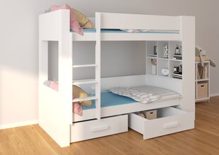 Кровать двухъярусная Adrk Furniture Garet, 90x200 см, белый/серый цвет цена и информация | Детские кровати | kaup24.ee