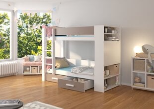 Кровать двухъярусная Adrk Furniture Garet, 90x200 см, белый/серый цвет цена и информация | Детские кровати | kaup24.ee