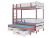 Narivoodi Adrk Furniture Etapo, 90x200 cm, valge/roosa hind ja info | Lastevoodid | kaup24.ee