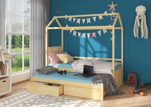 Voodi Adrk Furniture Jonasek, 90x200 cm, pruun цена и информация | Детские кровати | kaup24.ee