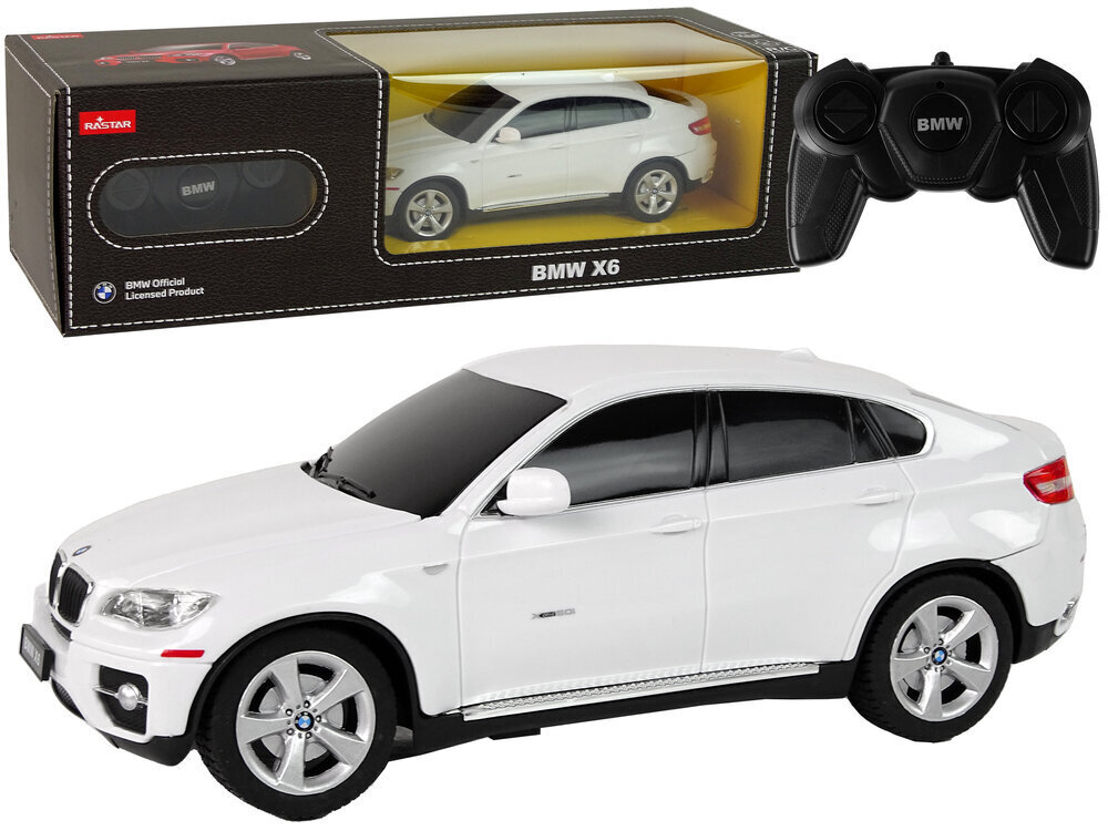 Kaugjuhitav auto BMW X6, 1:24, valge hind ja info | Poiste mänguasjad | kaup24.ee