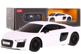 Kaugjuhitav auto Audi R8, 1:24, valge цена и информация | Игрушки для мальчиков | kaup24.ee