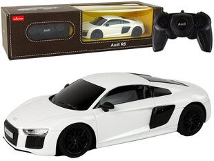 Kaugjuhitav auto Audi R8, 1:24, valge hind ja info | Poiste mänguasjad | kaup24.ee
