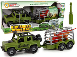 Dinosauruse transpordiauto koos dinosauruse ja kruvikeerajaga hind ja info | Poiste mänguasjad | kaup24.ee
