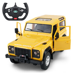 Kaugjuhitav auto Land Rover Defender, 1:14, kollane hind ja info | Poiste mänguasjad | kaup24.ee