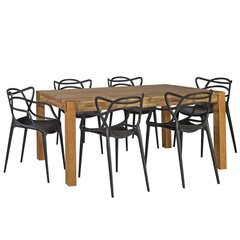 Обеденный комплект Chicago New с 6-стульями (30027) цена и информация | Комплекты мебели для столовой | kaup24.ee