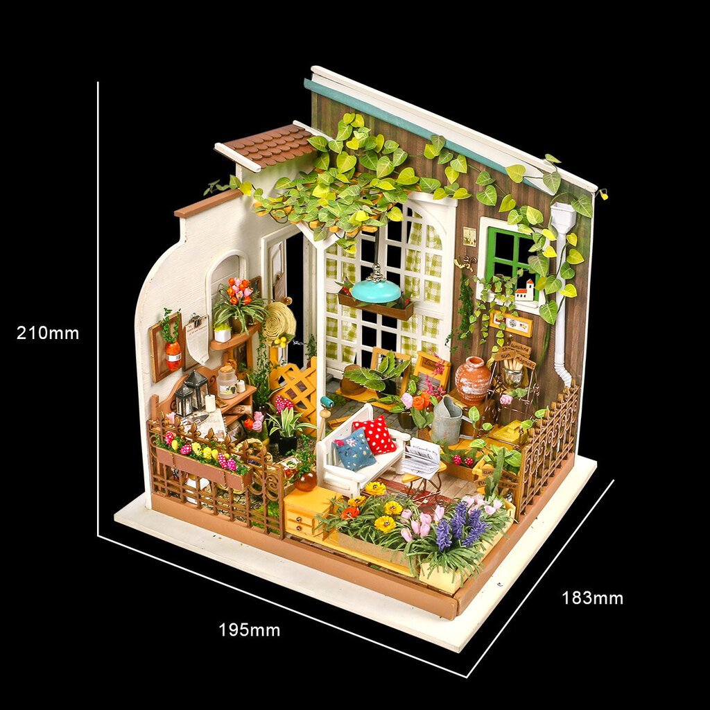 Puidust kokkupandav miniatuur - roombox Miller's flower house RB007e цена и информация | Klotsid ja konstruktorid | kaup24.ee