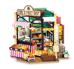 Puidust kokkupandav miniatuur - roombox Fruit shop RB012e цена и информация | Конструкторы и кубики | kaup24.ee