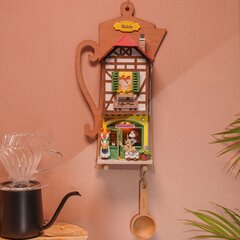 Puidust kokkupandav miniatuur - roombox Lazy Coffee House RDS020e hind ja info | Klotsid ja konstruktorid | kaup24.ee