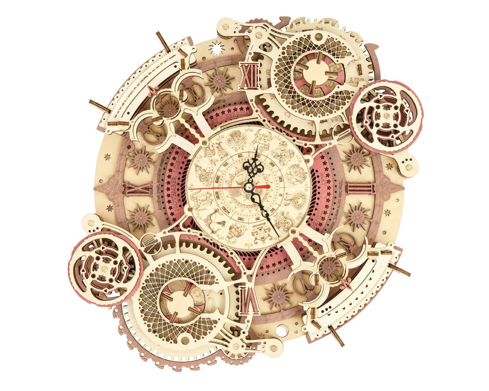 Puidust 3D pusle TM Varvikas - Zodiac Wall Clock RK007e цена и информация | Klotsid ja konstruktorid | kaup24.ee