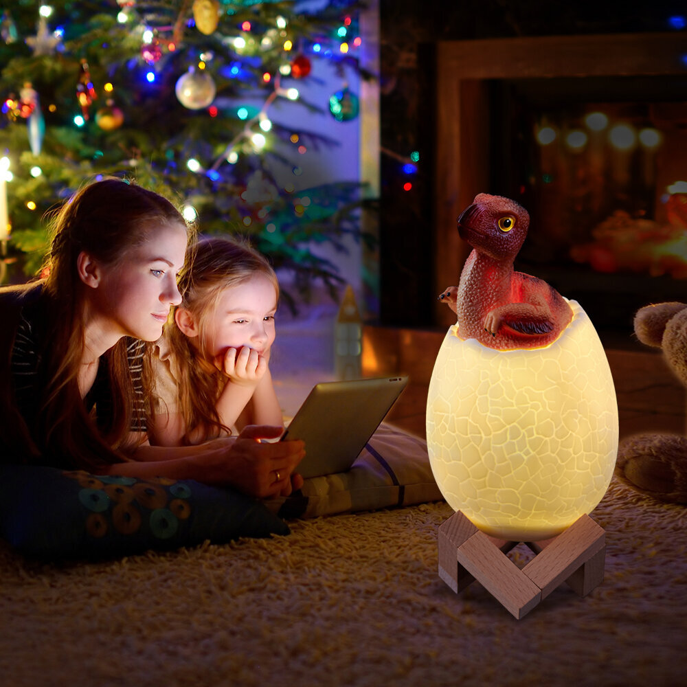 Öölamp, LED öölamp dinosaurus munas, 16 värvitooni, USB laetav. цена и информация | Lastetoa valgustid | kaup24.ee